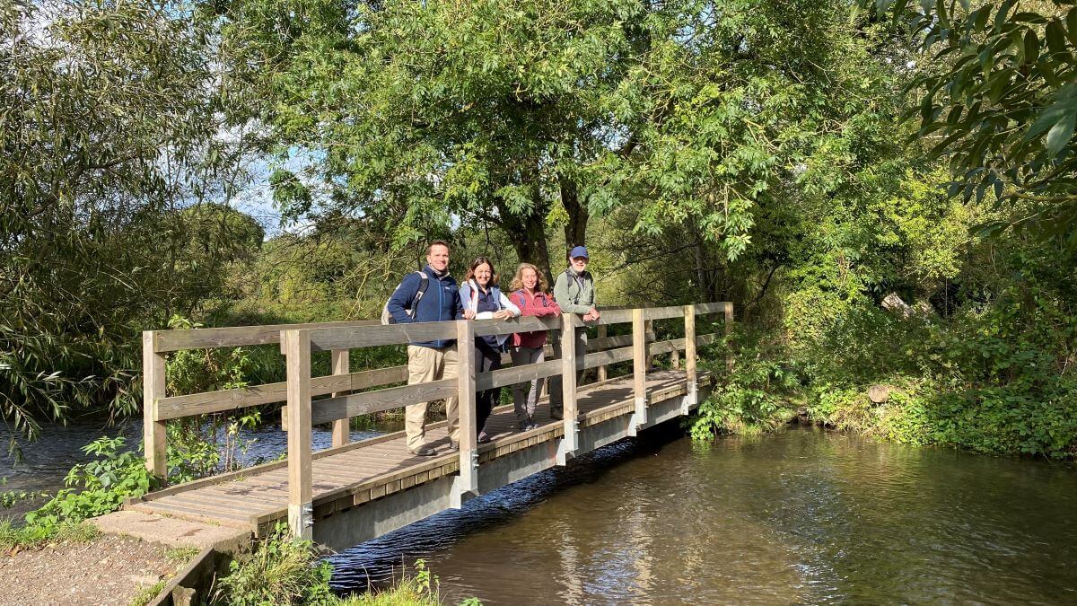 Laura and team surveying Chess Valley Walk 1200