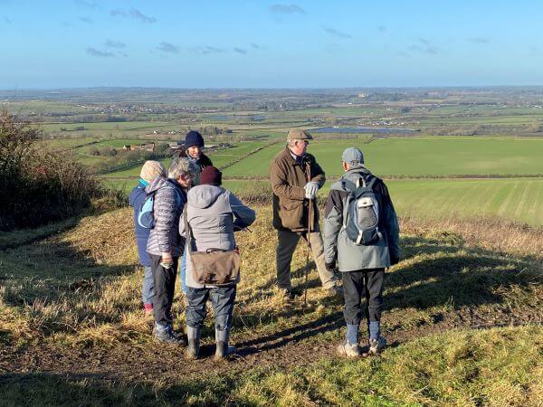 Volunteers ground truthing LiDAR features at Ivinghoe